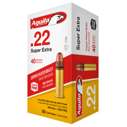 Aguila Standard High Velocity 22 LR 40 Gr Copper-Plated Solid Point 50 Rd 50 Rd